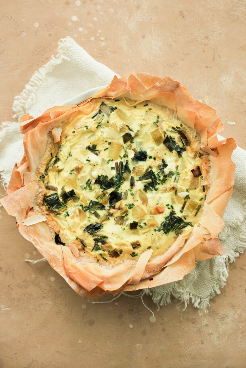 easy spring onion quiche