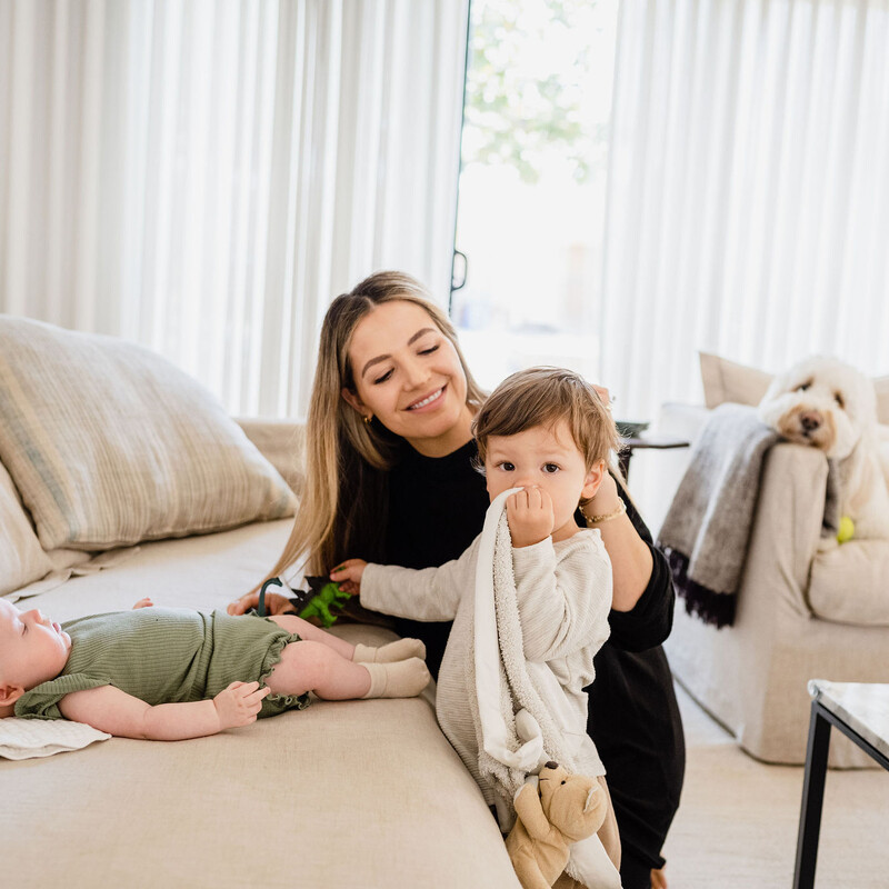 Alex Taylor with her kids and dogs - mothers day gift ideas