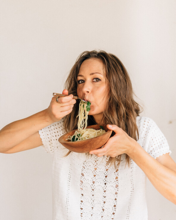 creamy lemon pasta recipe, camille portrait