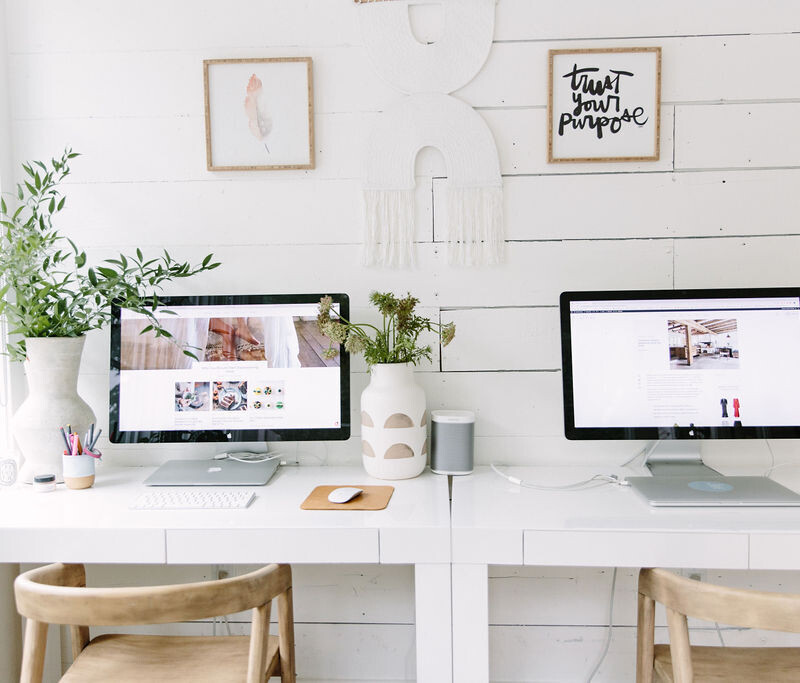 camille styles studio office design with target - desks and computers