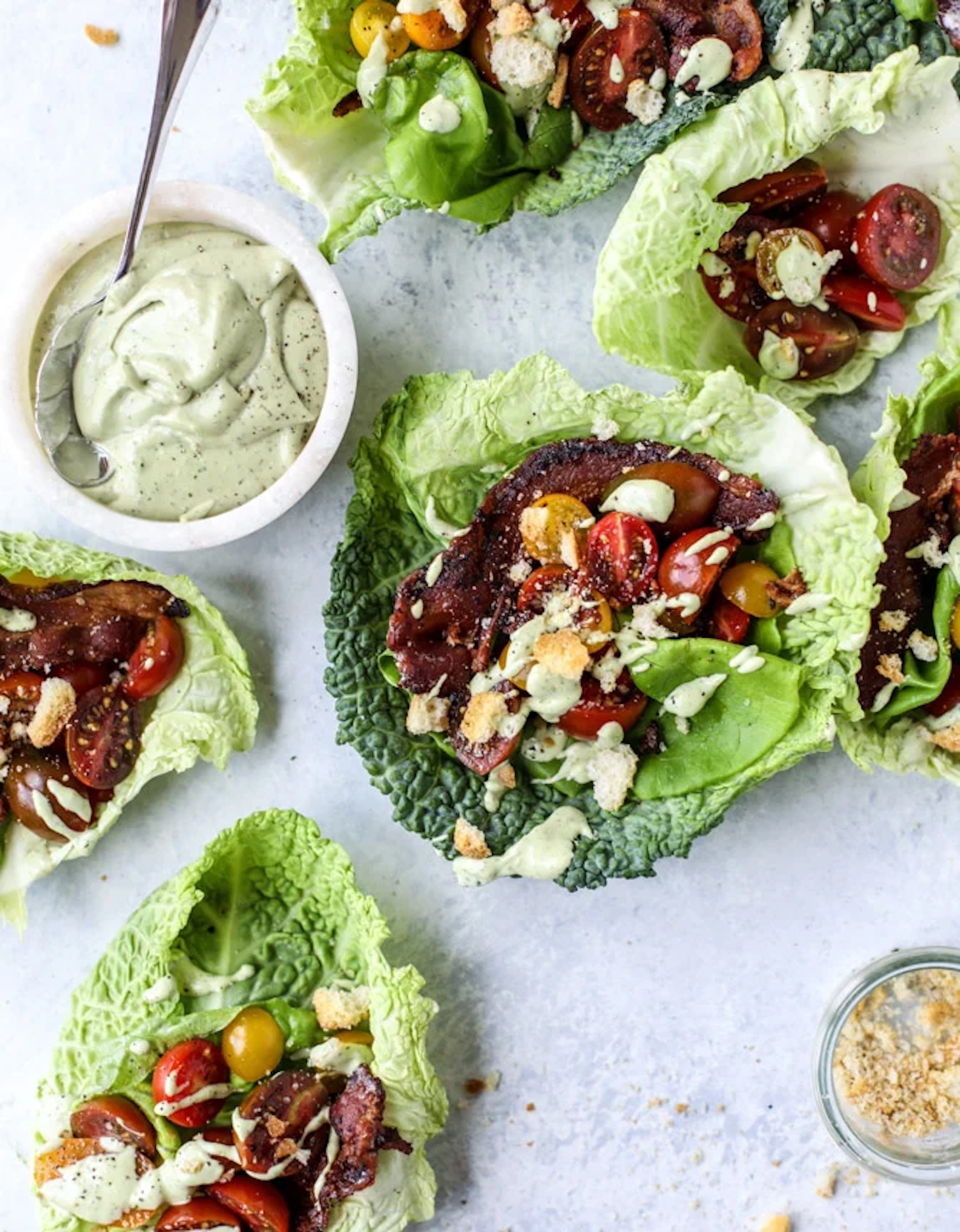 BLT lettuce wraps with avocado ranch_lettuce wrap recipes