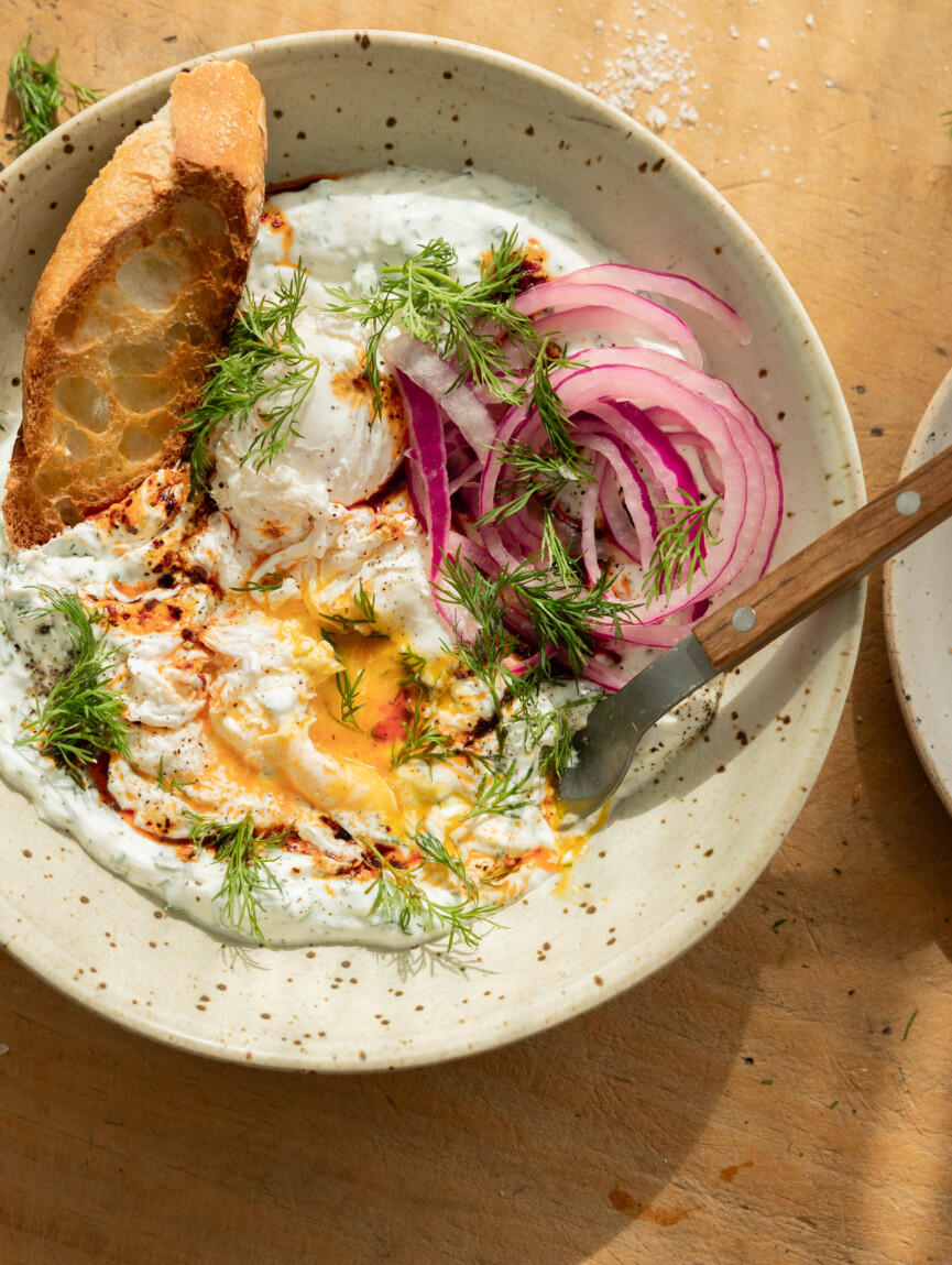 egg and yogurt breakfast bowl