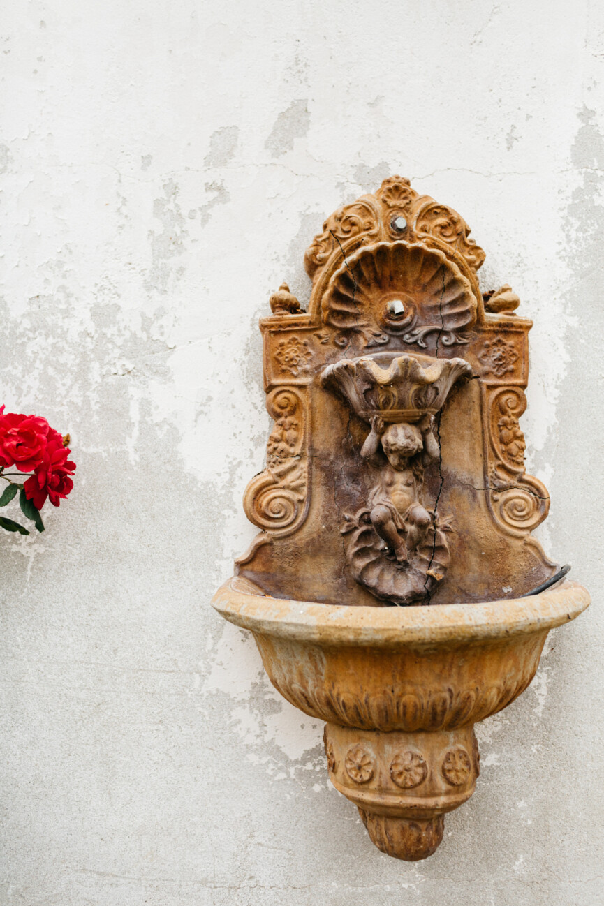 Ornate wall fountain