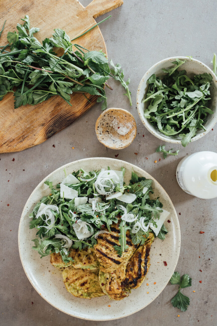 Grilled Yogurt-Marinated Chicken with All the Herbs