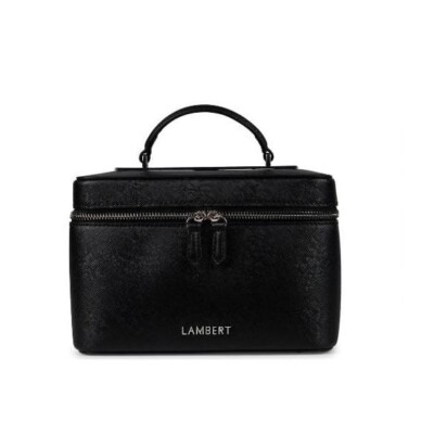 La Bella Black Vegan Leather Makeup Bag from Lambert