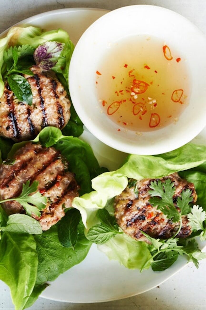 lemongrass pork patties with vietnamese dipping sauce