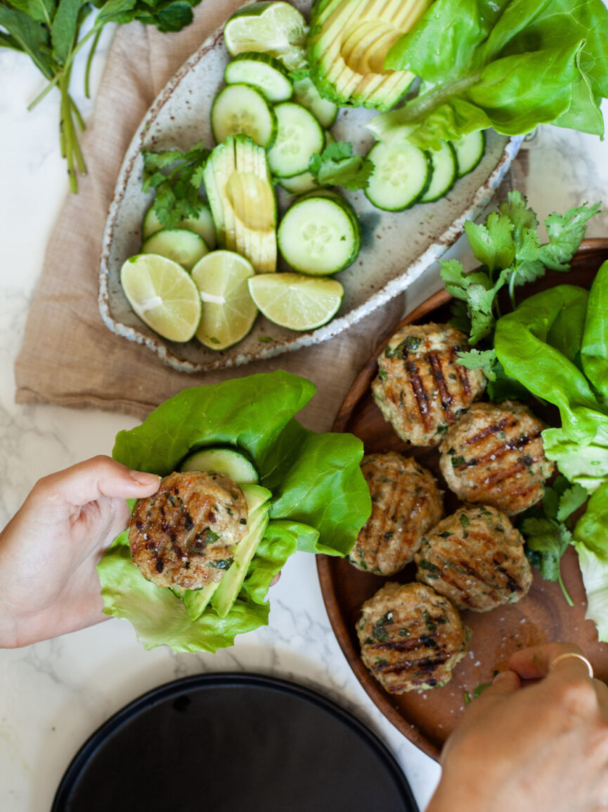 Lettuce Wrapped Thai Chicken Burger