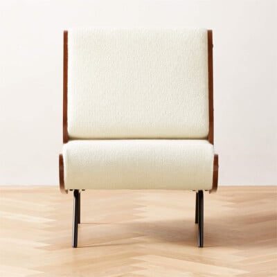 Meda Ivory Wool Armless Lounge Chair by Gianfranco Frattini