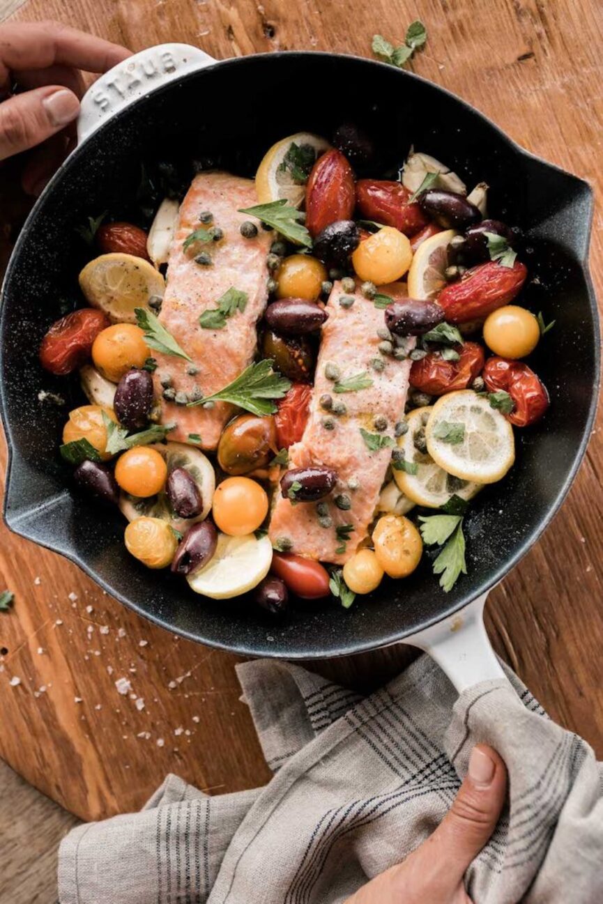 mediterranean baked salmon_lazy dinner ideas