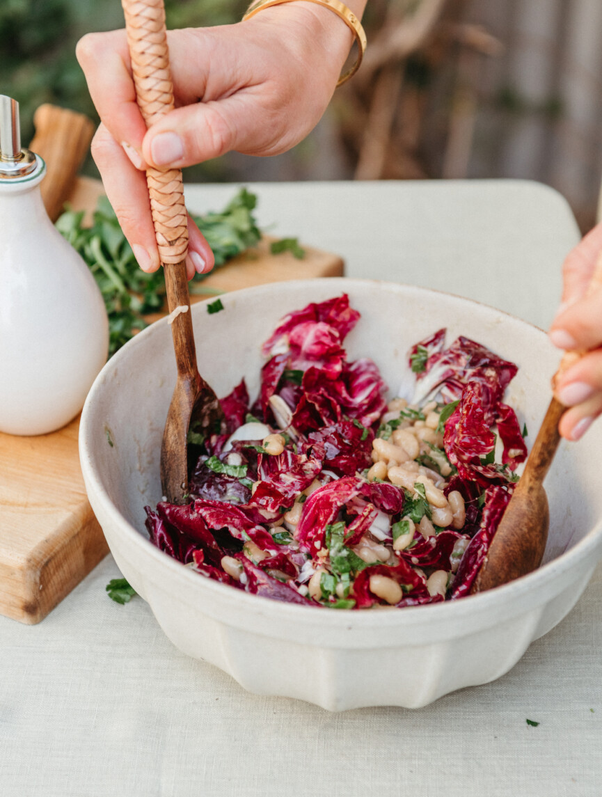 White bean radicchio salad