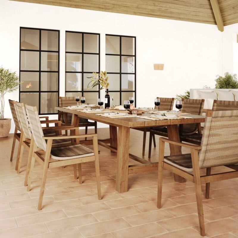 outdoor dining area with table_living by design virtual showhouse