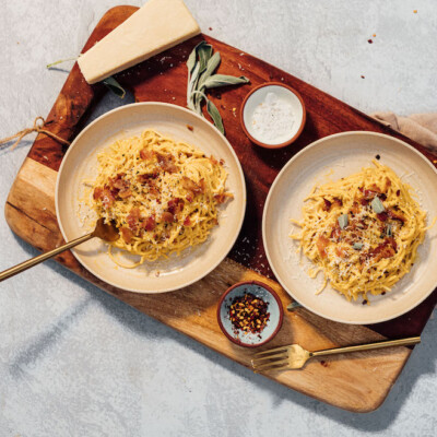 Vegan butternut squash pasta.