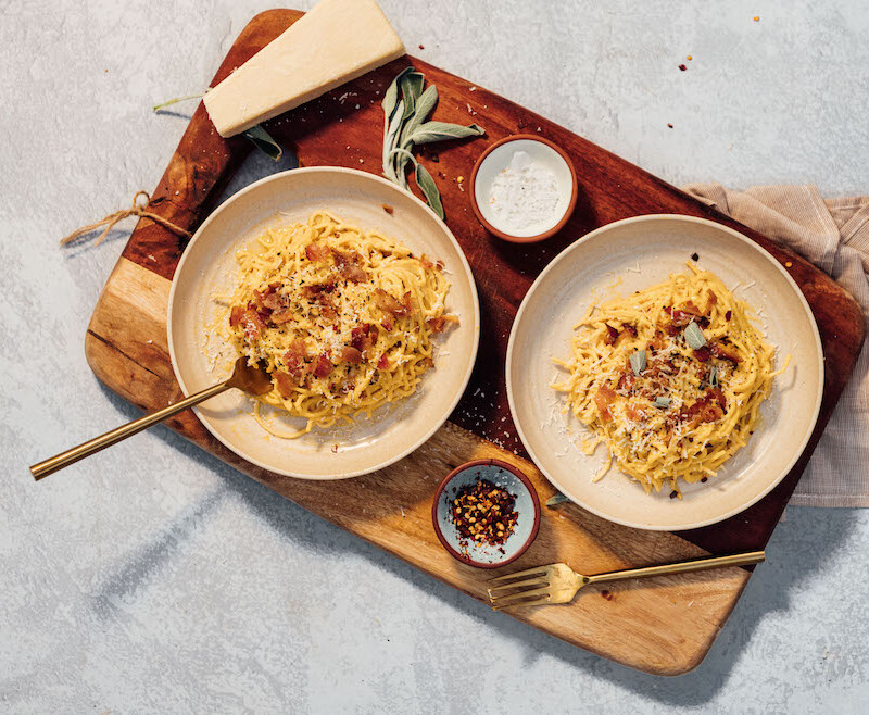 Vegan butternut squash pasta.