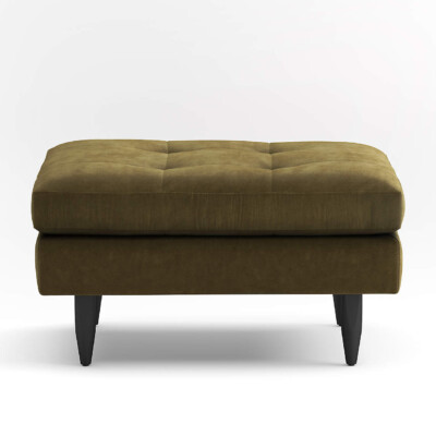 Petrie Velvet Mid-Century Ottoman