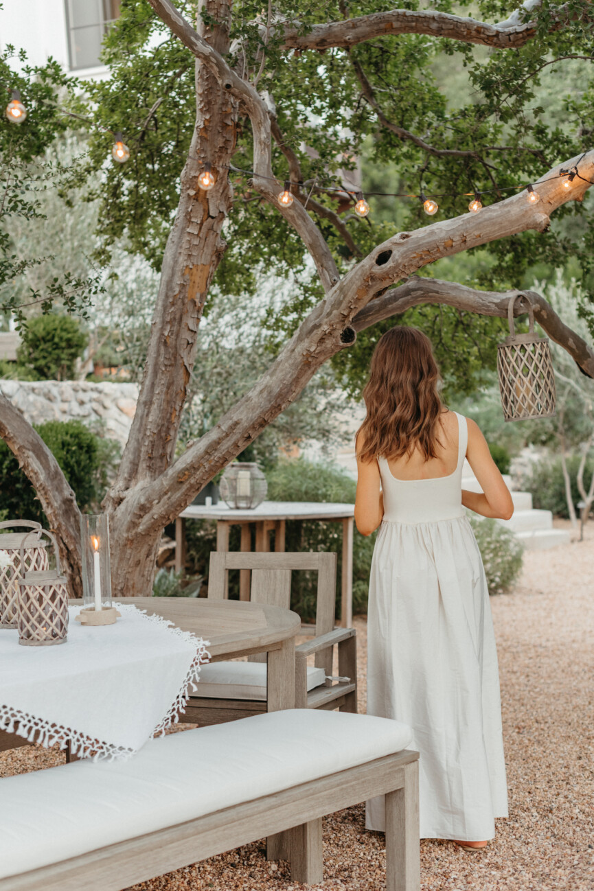 Camille Styles in her backyard