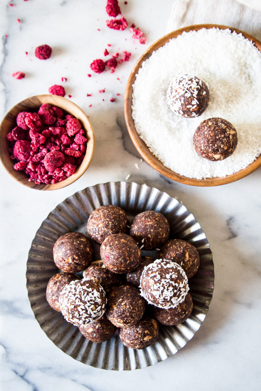 Raspberry Cocoa Energy Balls