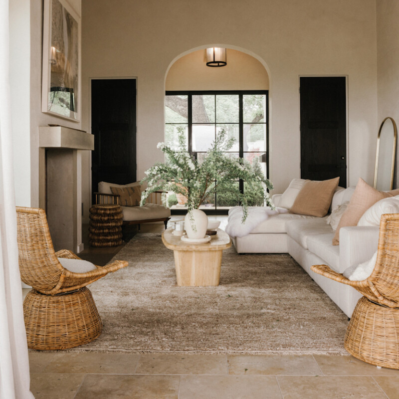 Rattan chairs in living room