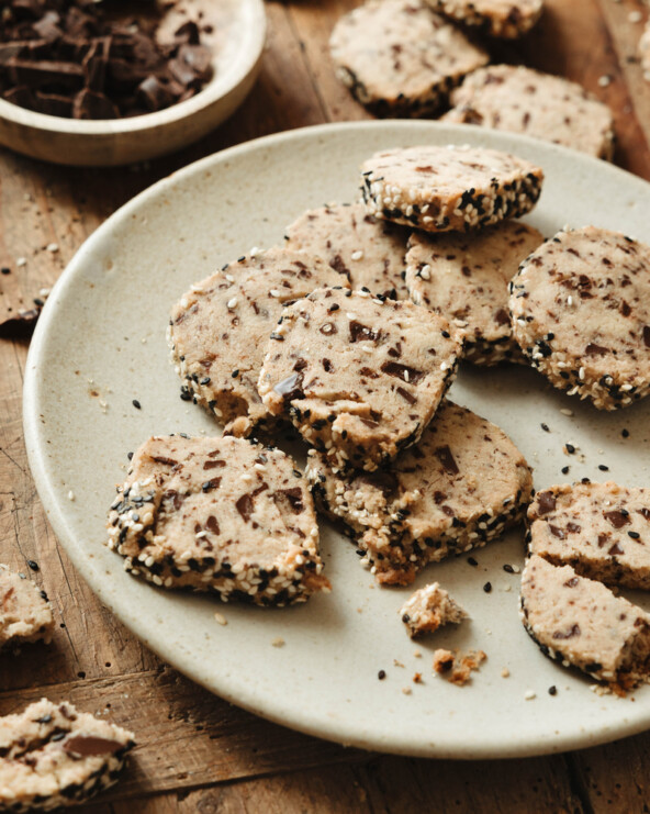 Sesame tahini shortbread cookies.