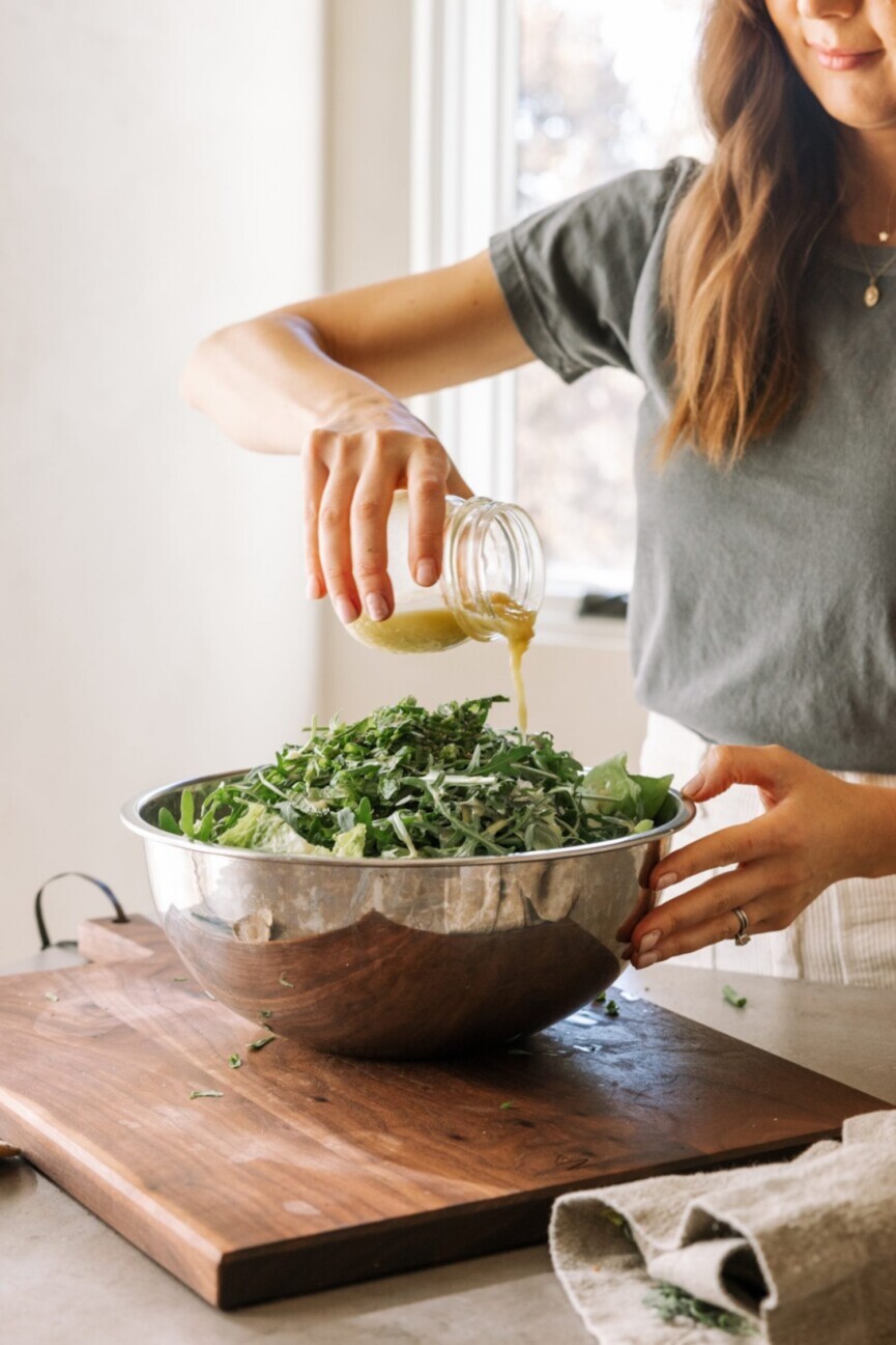 Simple green salad dressing.