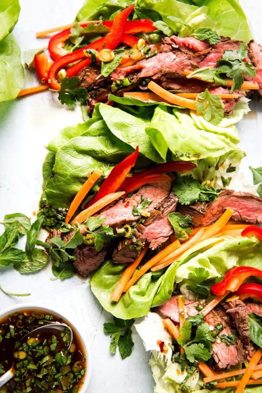 thai steak lettuce cups_lettuce wrap recipes