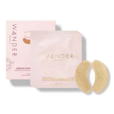 Wander Beauty Baggage Claim Gold Eye Masks