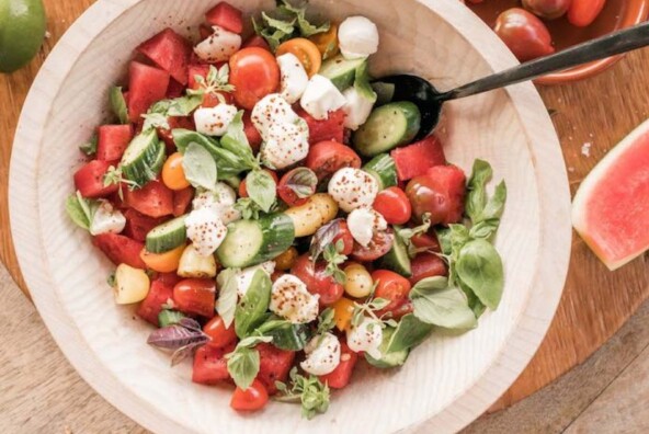 watermelon caprese salad