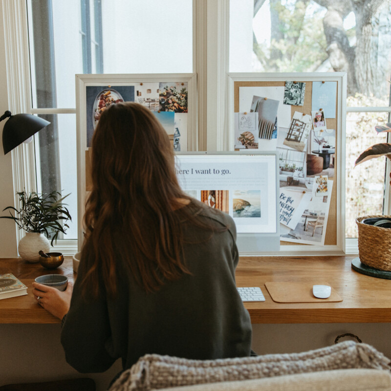 woman working at desk