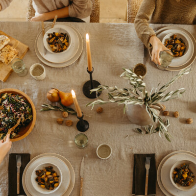 natural fall harvest tablescape with olive branches - thansgiving inspiration - casa zuma