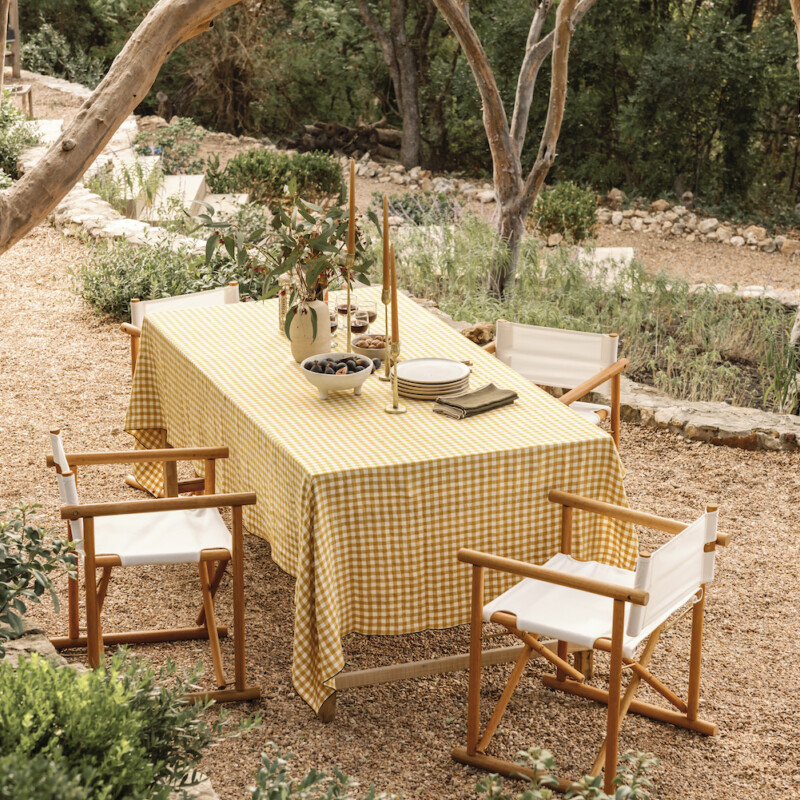 al fresco fall dining table with folding directors chairs