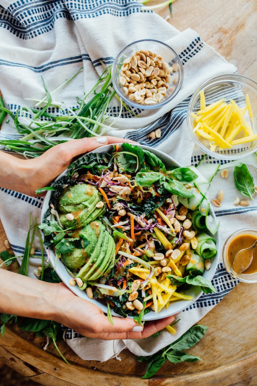 Thai Chicken Salad with Spicy Peanut Dressing