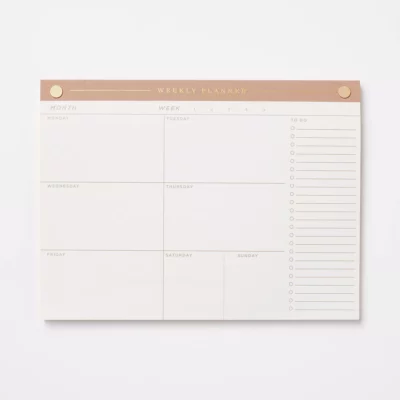 52 Page Special Rule Weekly Tear Off Planner 10" x 7.5" Mauve - Threshold™