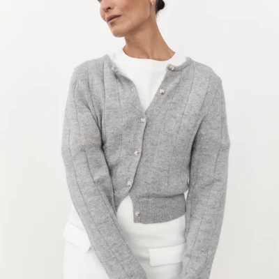 Levi Silver Marle Knit Cardigan