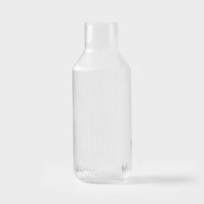 Ribbed Glass Carafe